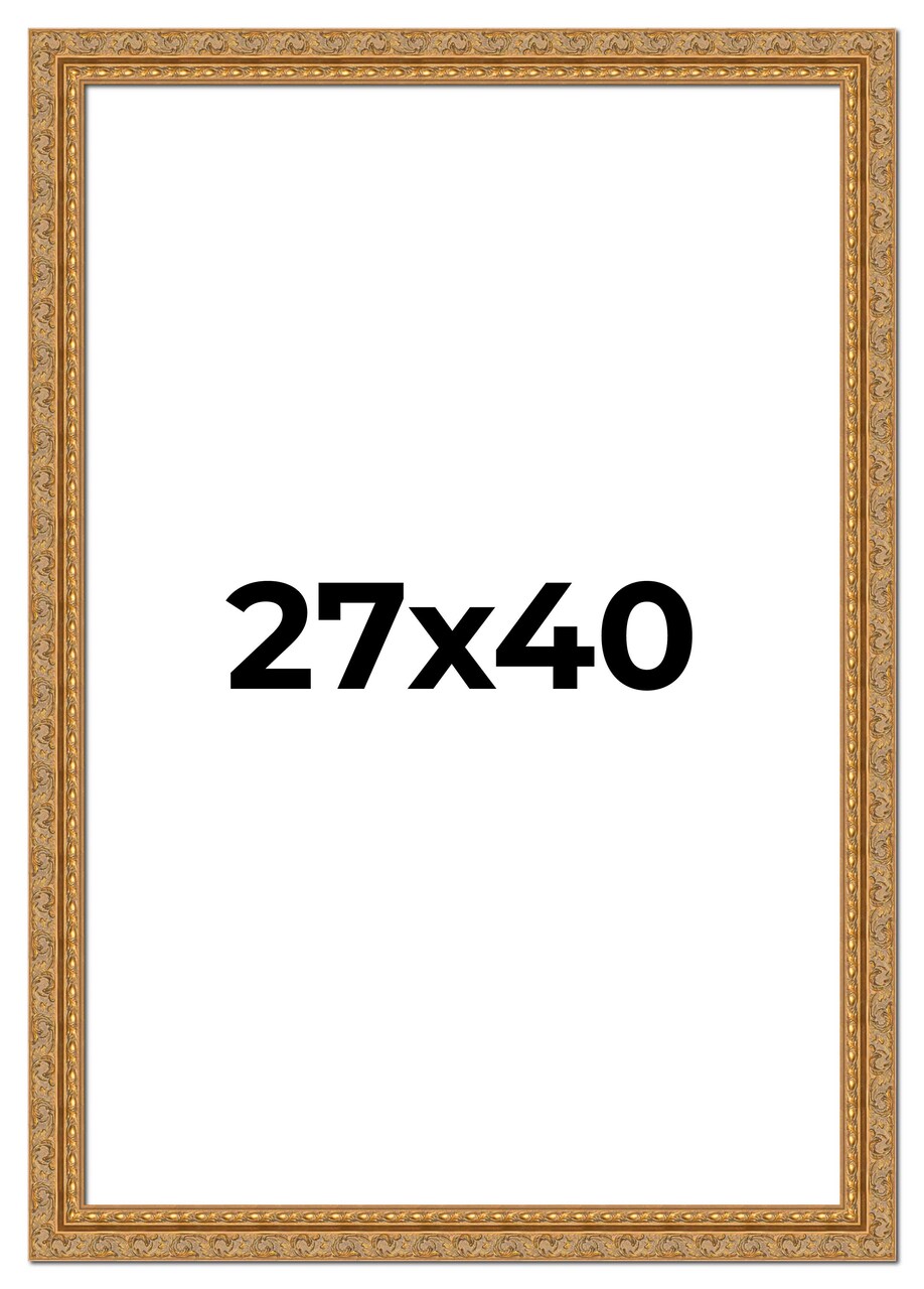 Contemporary Gold Picture Frame - UV Acrylic, Foam Board Backing, Hanging Hardware